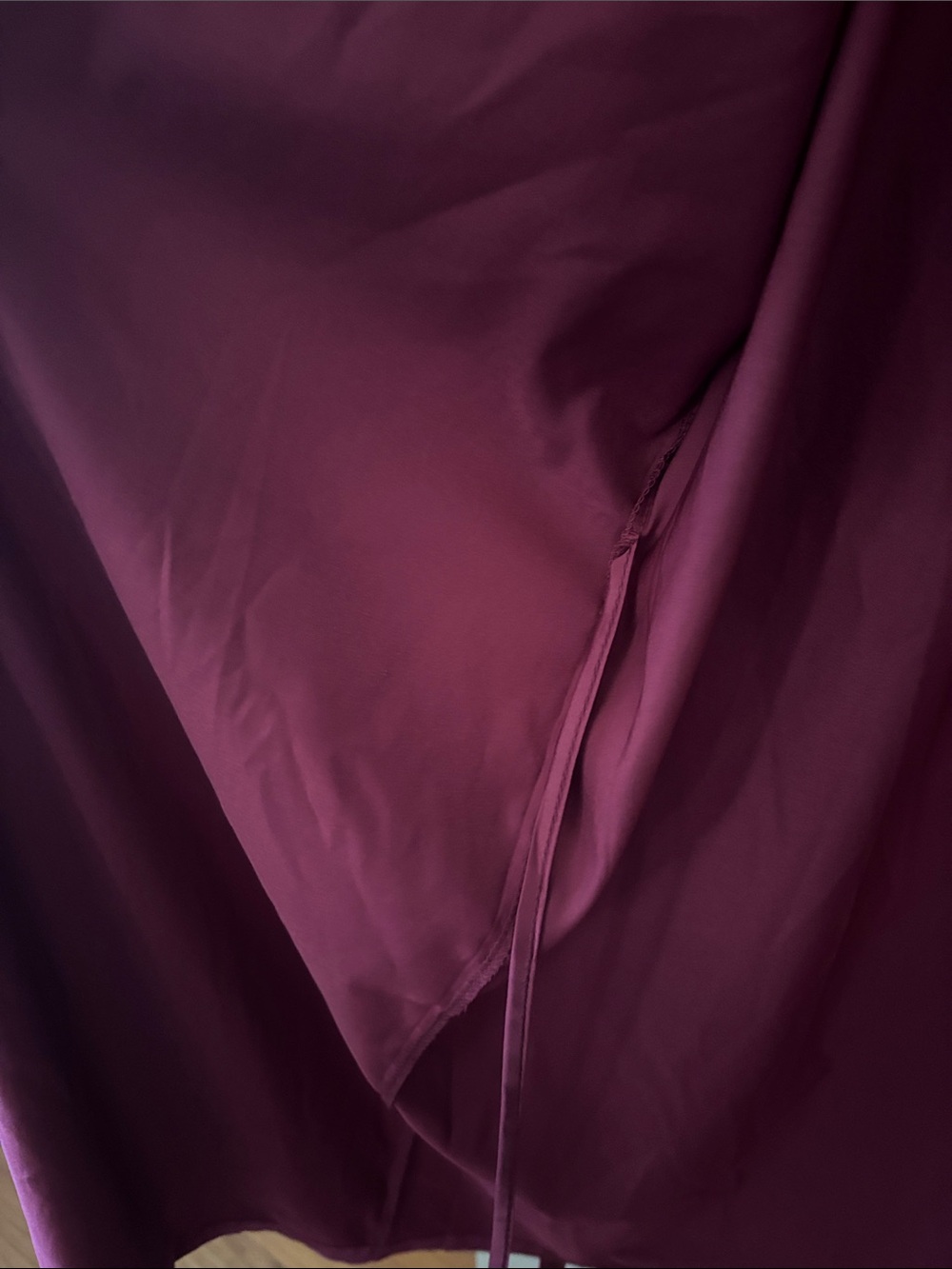 Satin Robe - Maroon - Picture 4 of 6